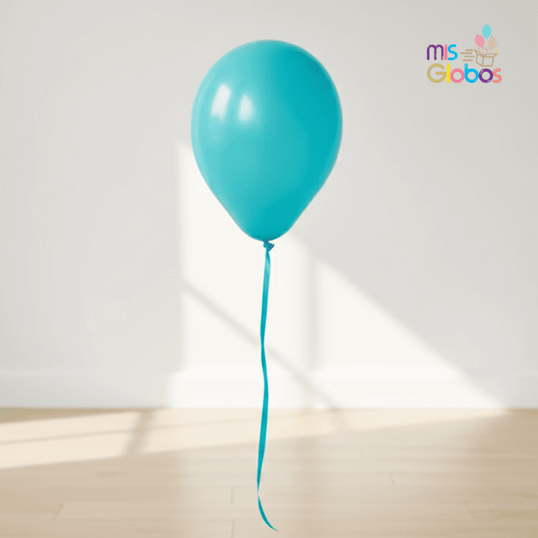 Globo de látex azul caribe mate