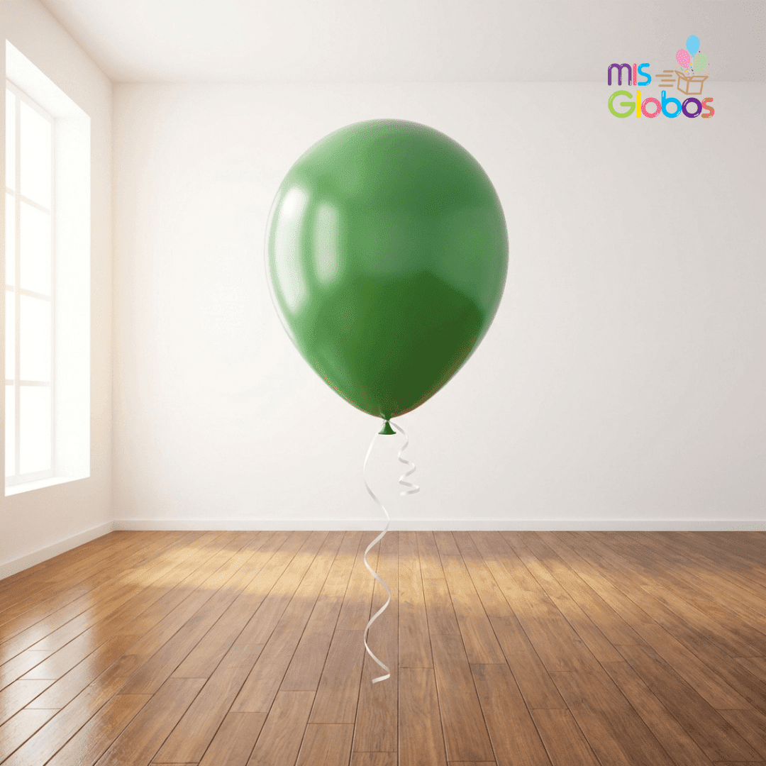 Globo Latex Verde Selva metal hinchado con Helio por unidades. - Mis Globos
