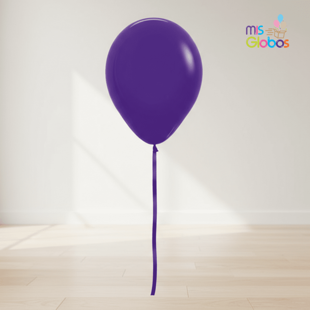 Globo Latex Violeta mate hinchado con Helio por unidades.