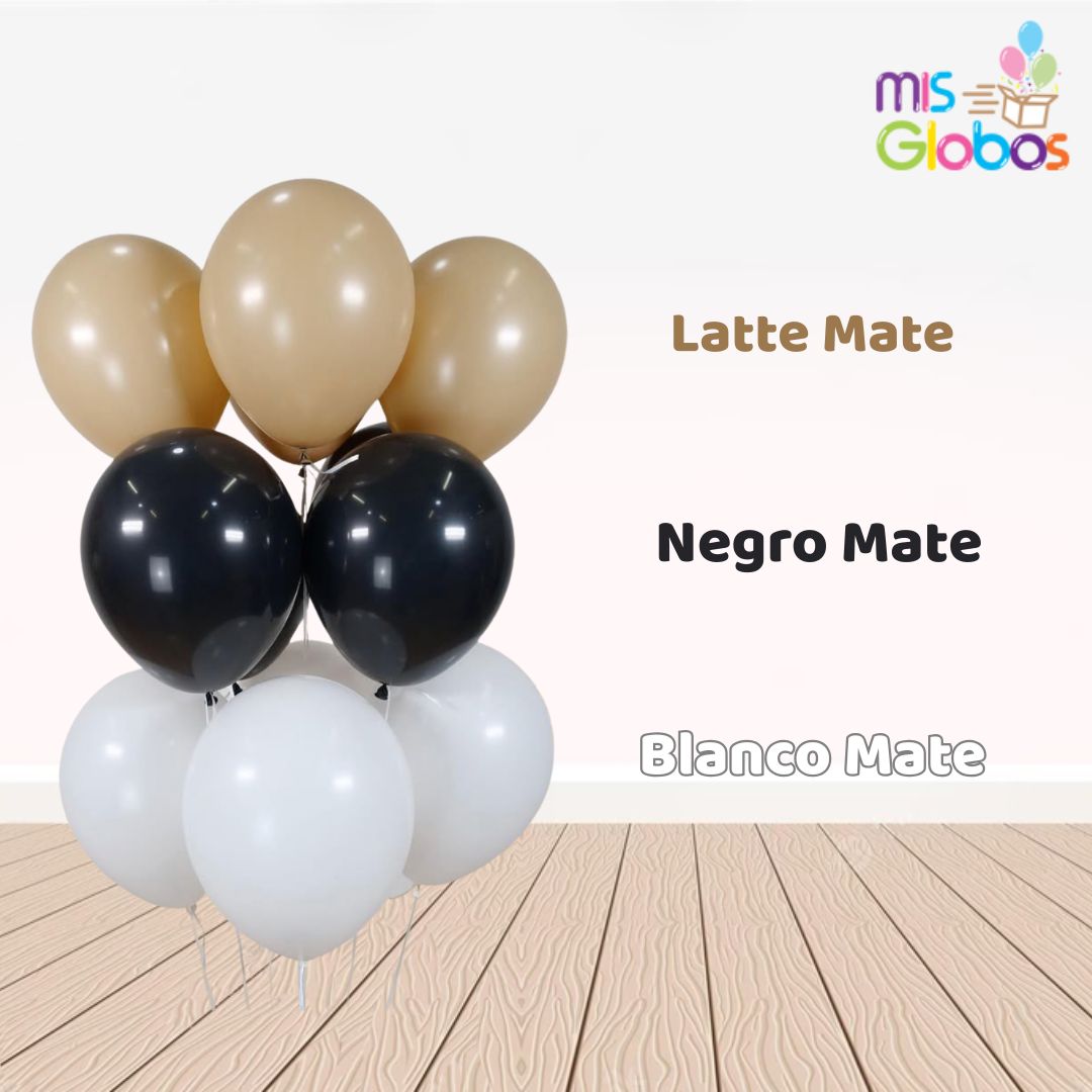 Globo Latte mate hinchado con Helio por unidades.