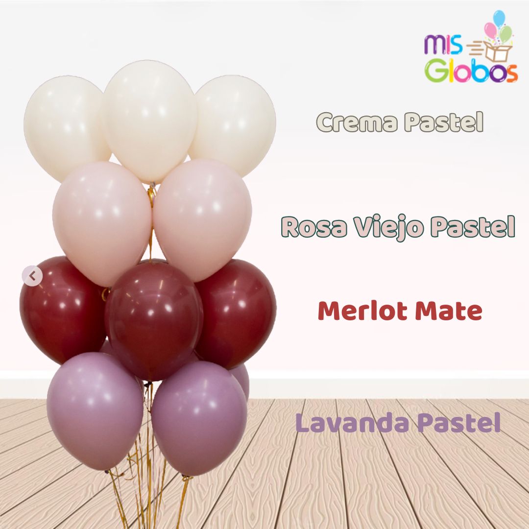 Globo Crema Pastel hinchado con Helio por unidades.