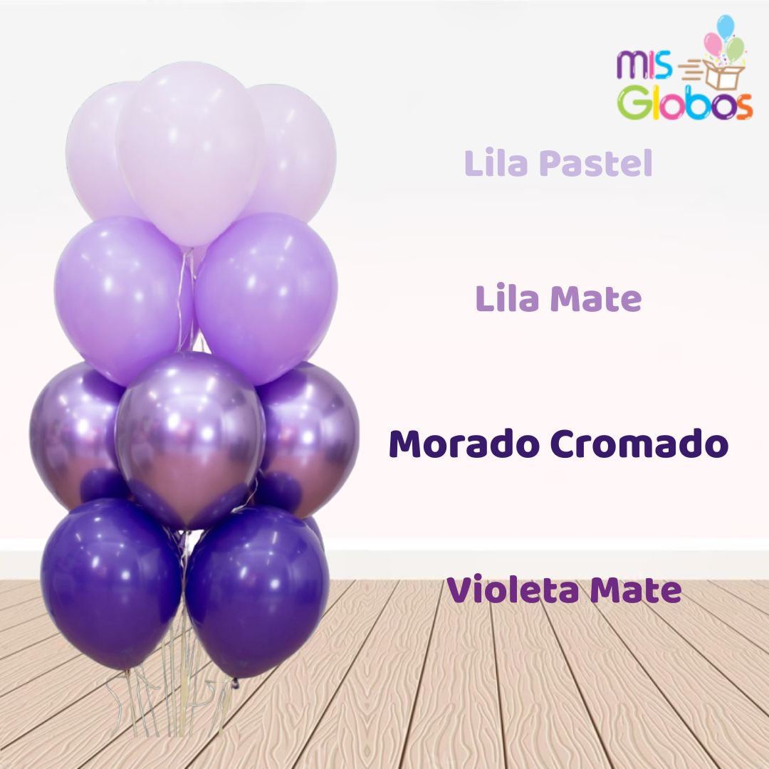 Globo Lila Pastel hinchado con Helio por unidades.