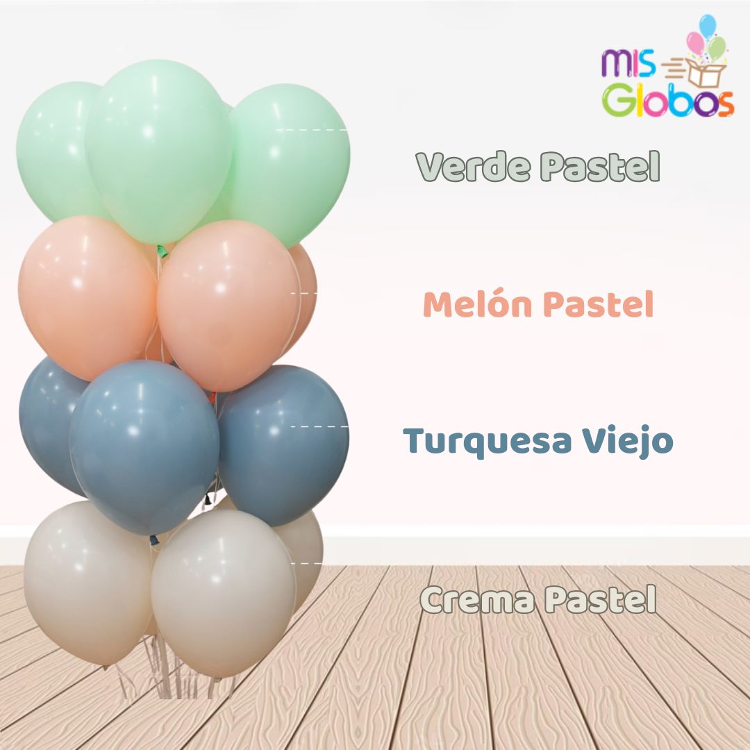 Globo Crema Pastel hinchado con Helio por unidades.