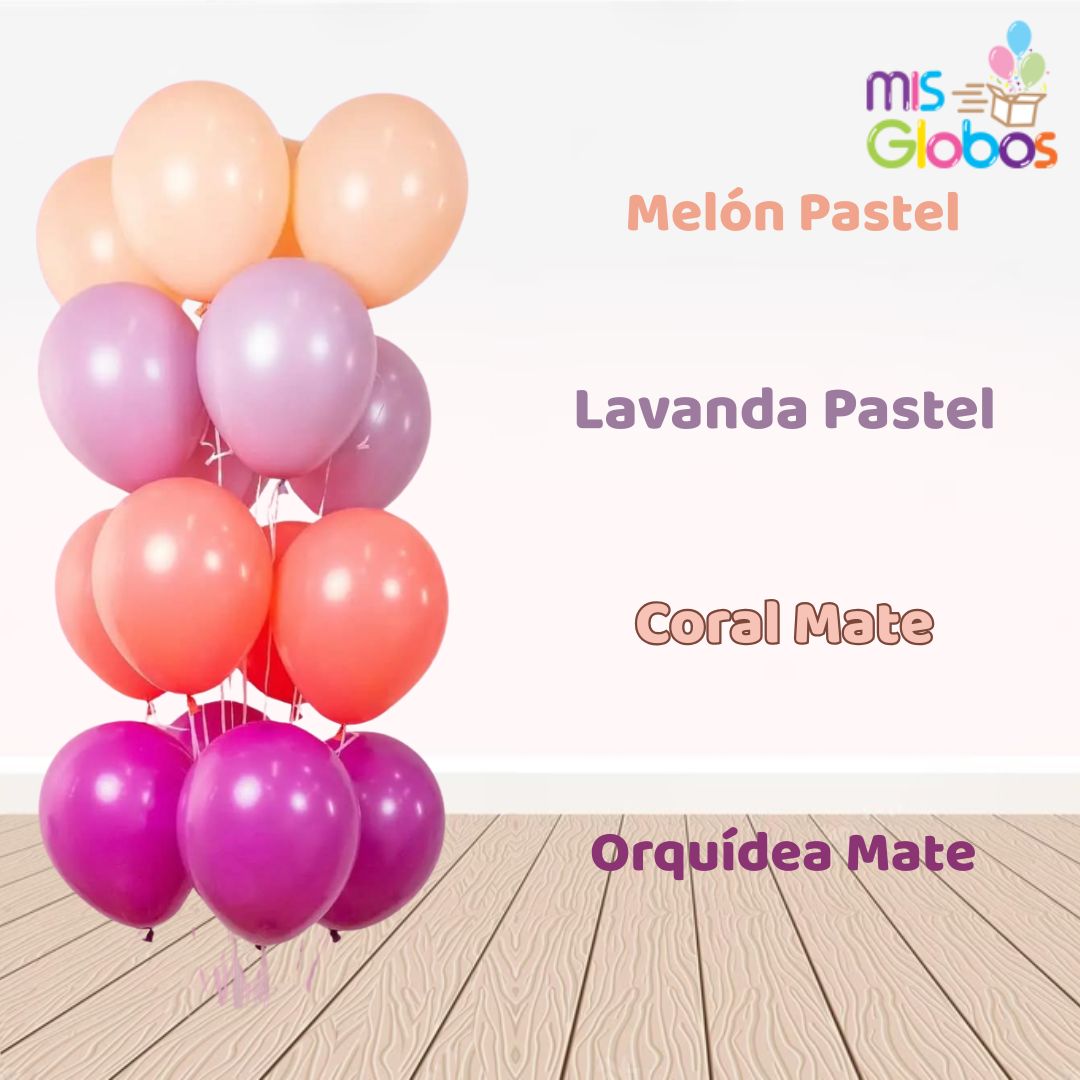 Globo Orquídea mate hinchado con Helio por unidades.