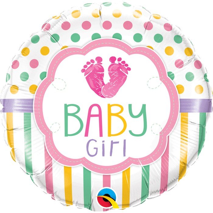 GLOBO MYLAR BABY GIRL PIES - Mis Globos