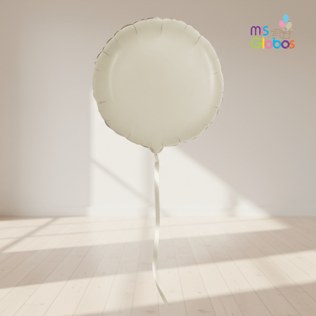Globo Mylar Círculo Crema 45 Cm
