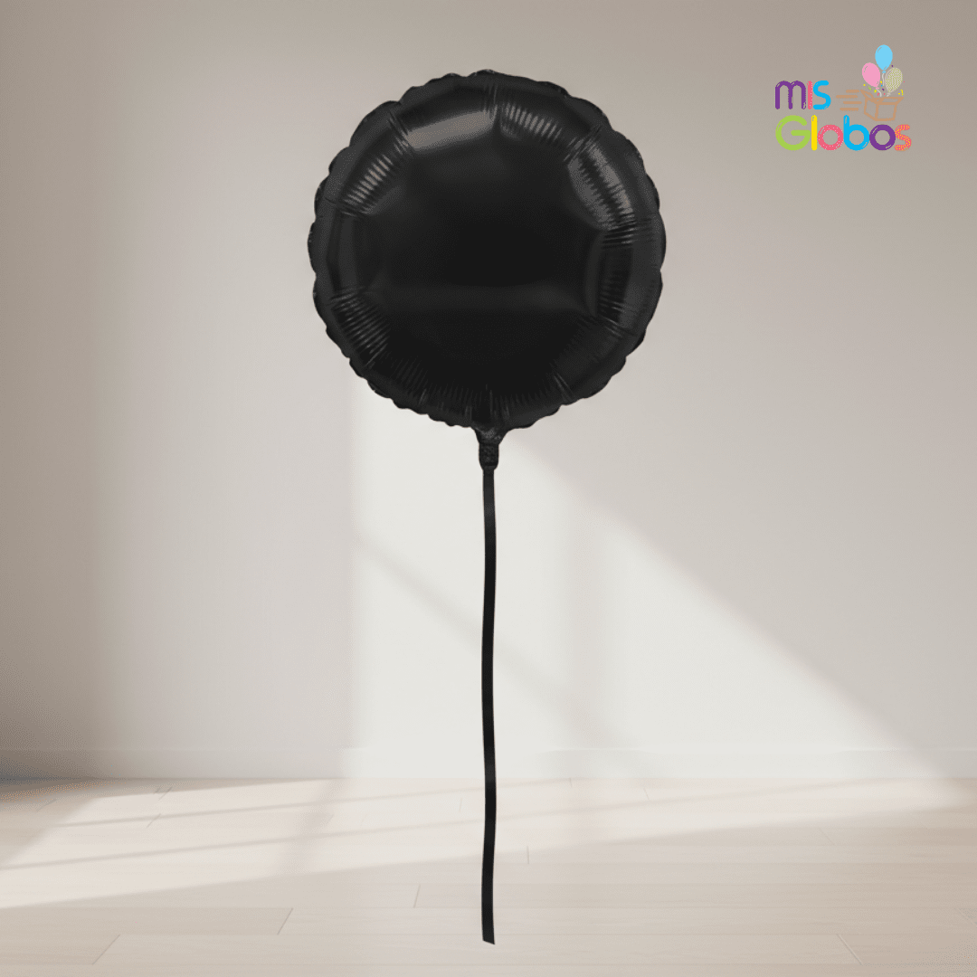 Globo Mylar Círculo Negro 45 Cm