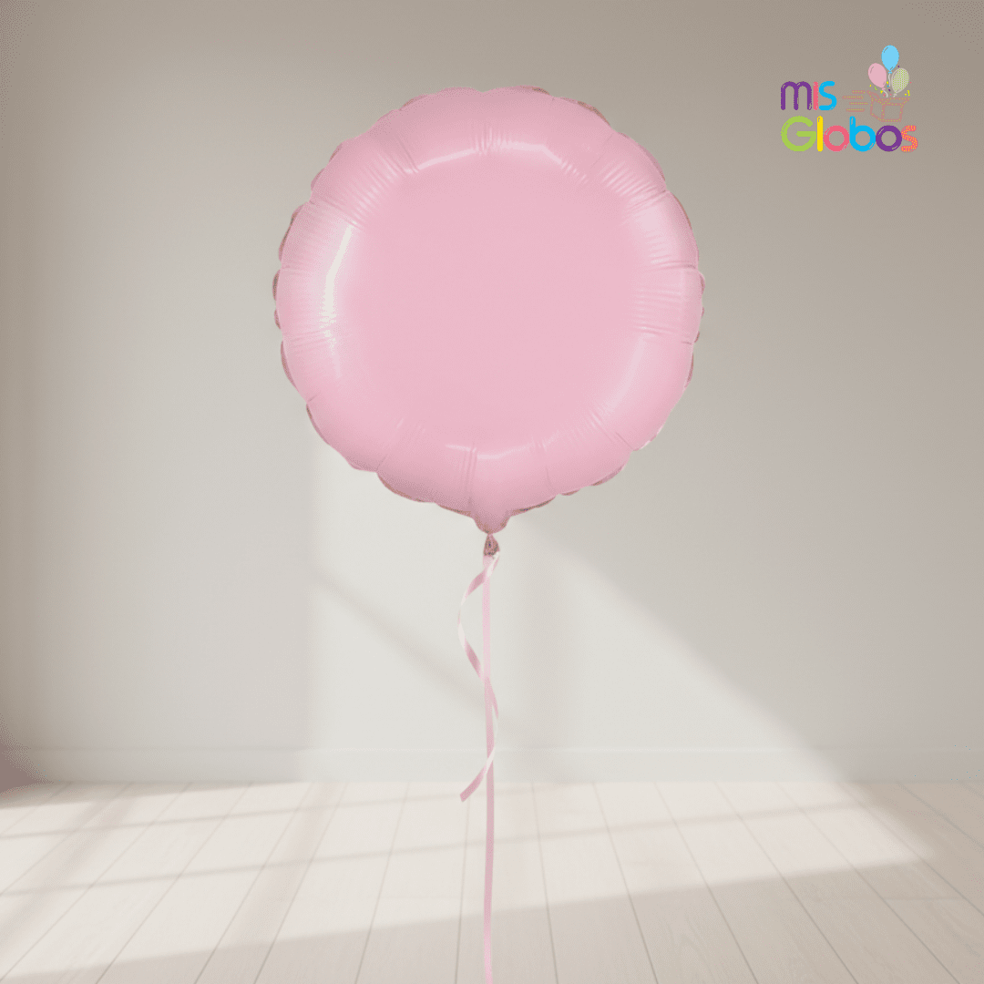 Globo Mylar Círculo Rosa pastel 45 Cm