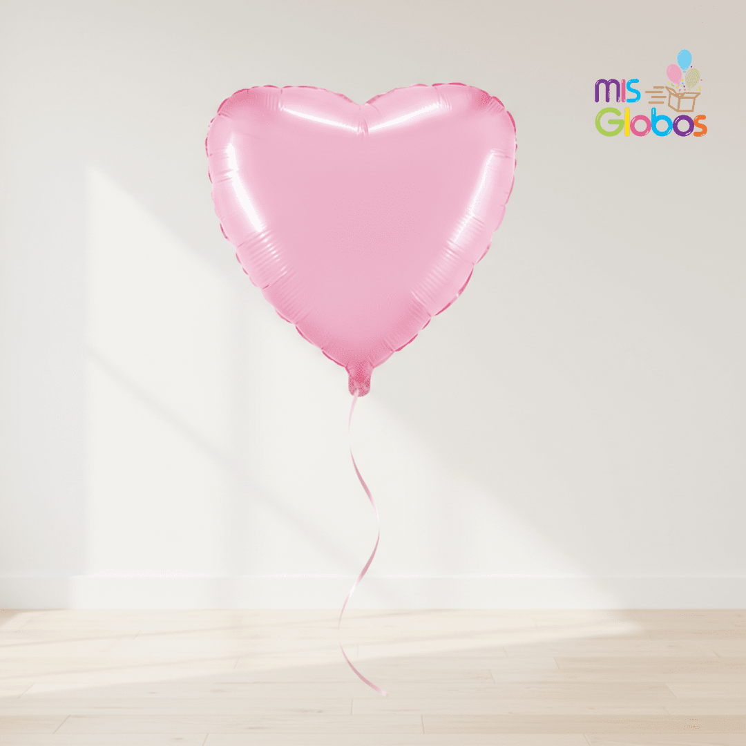 Globo Mylar Corazón 45 Cm. Rosa pastel