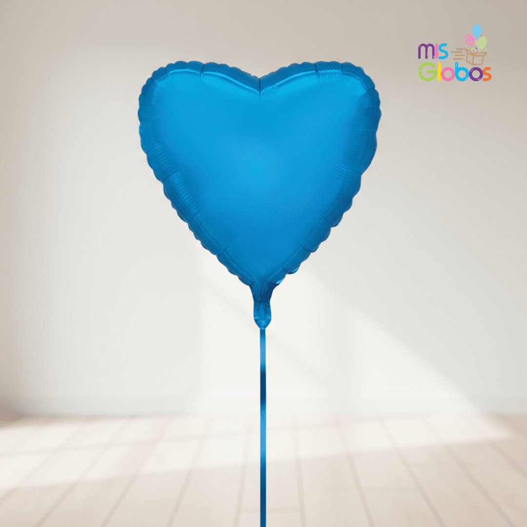 Globo Mylar Corazón Azul 45 Cm