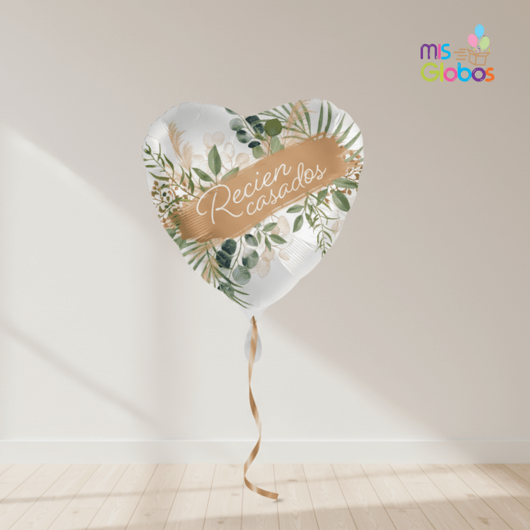 Globo mylar corazón Recién Casados