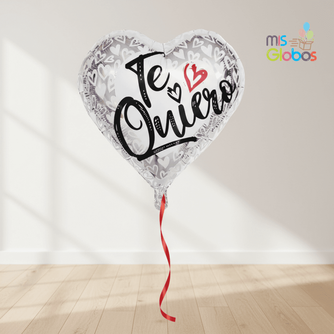 Globo mylar corazón Te quiero plata - Mis Globos