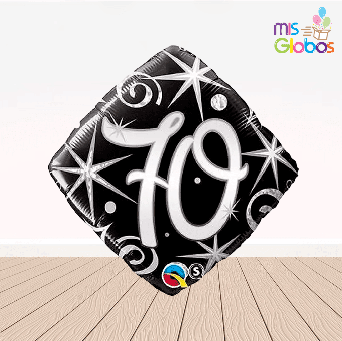 Globo mylar Edades negro destellos platas