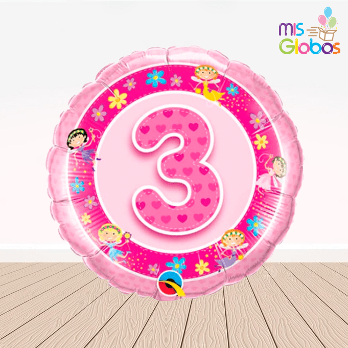 Globo mylar Edades rosas