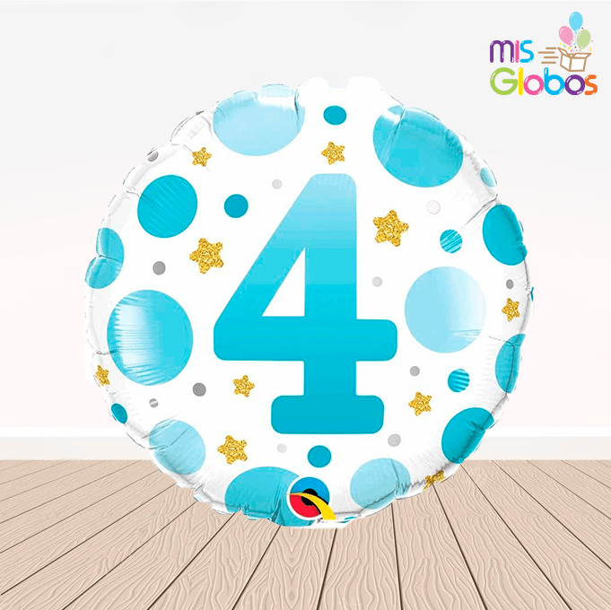 Globo mylar Edades topos azules y oros