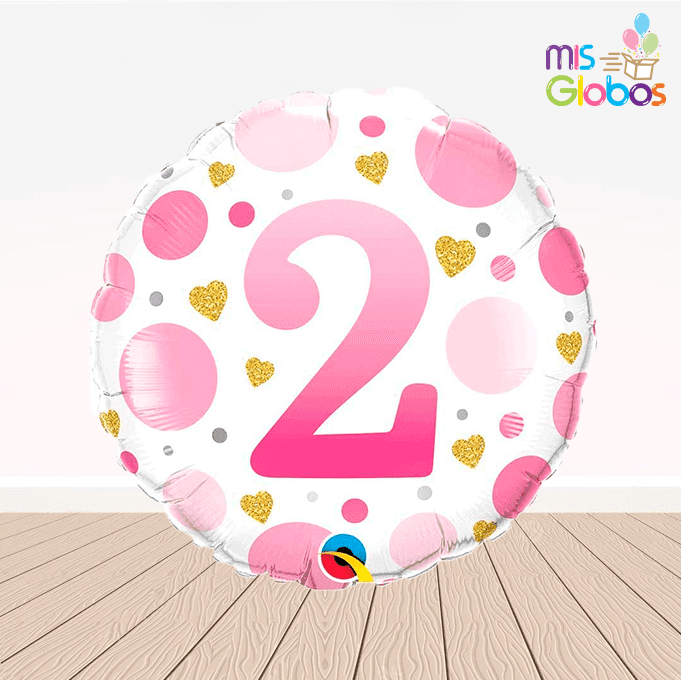 Globo mylar Edades topos rosas y oros