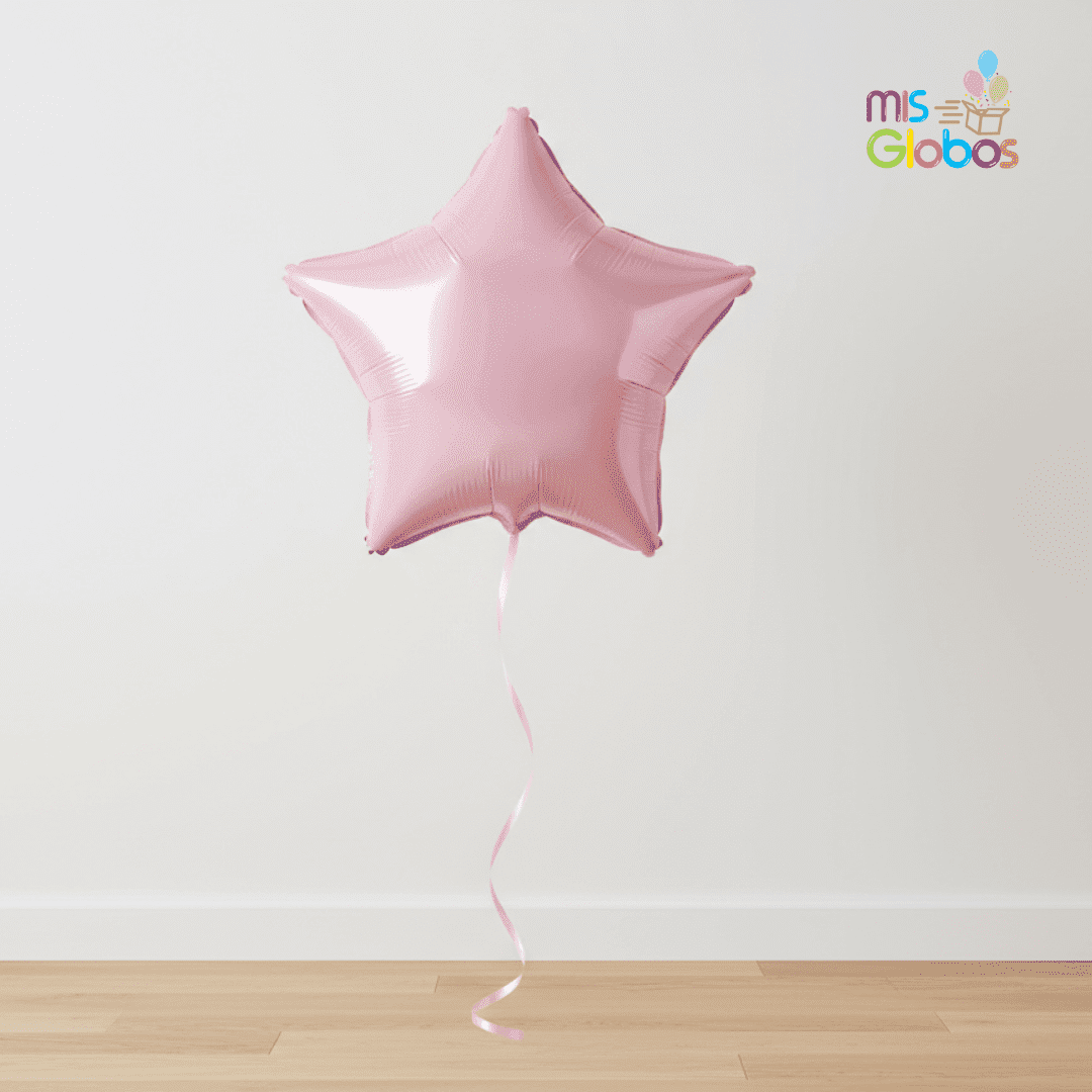 Globo Mylar Estrella Rosa pastel 45 Cm