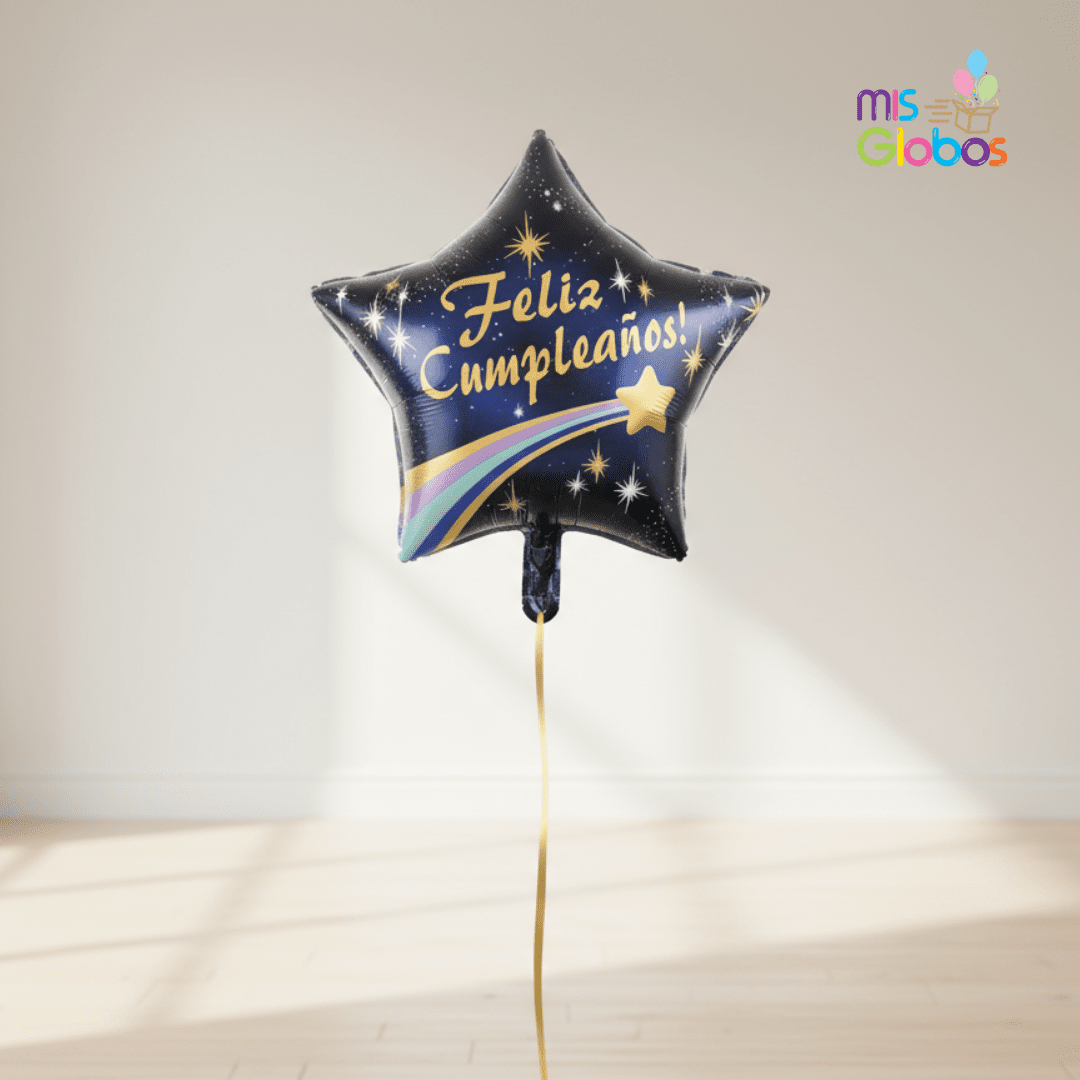 Globo mylar Feliz Cumpleaños Cometa