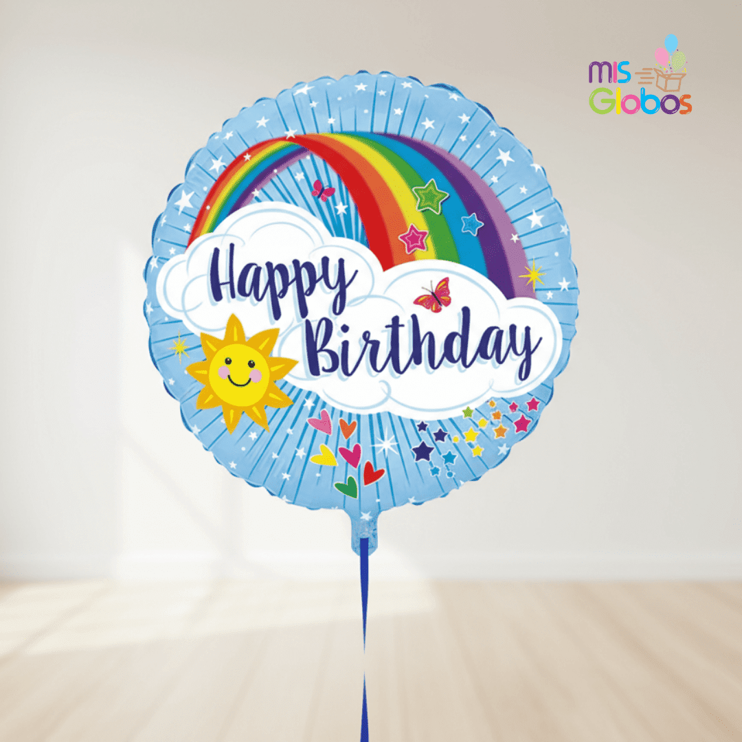 Globo mylar Happy Birthday Arcoíris