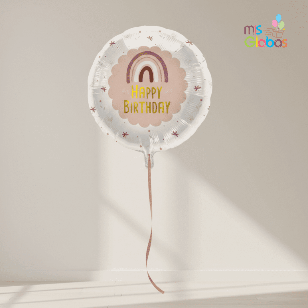 Globo mylar Happy Birthday Boho arcoíris