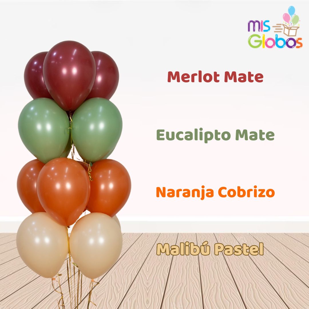 Globo Eucalipto mate hinchado con Helio por unidades.