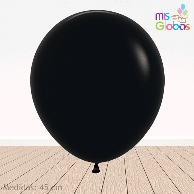 Globo Negro mate hinchado con Helio por unidades.