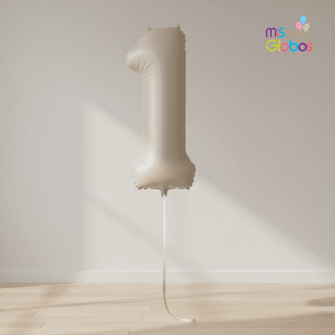 Globo Número crema mate 86 Cm