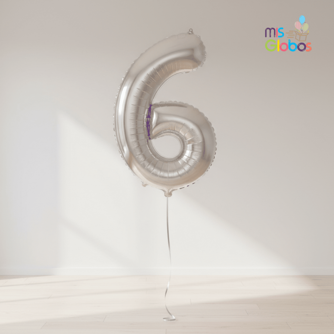 Globo Número Plata 86 Cm