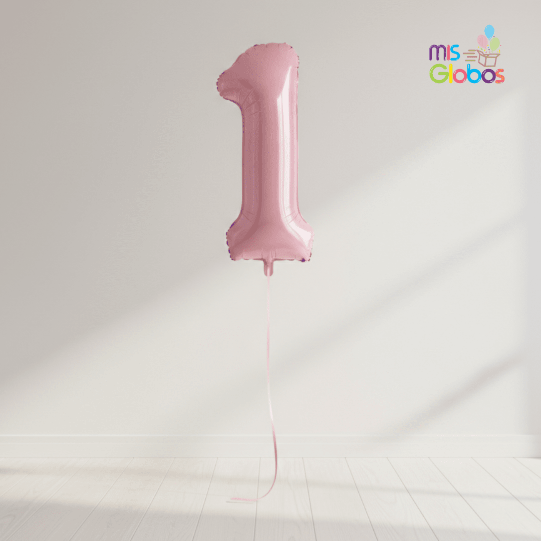 Globo Número Rosa pastel 86 Cm