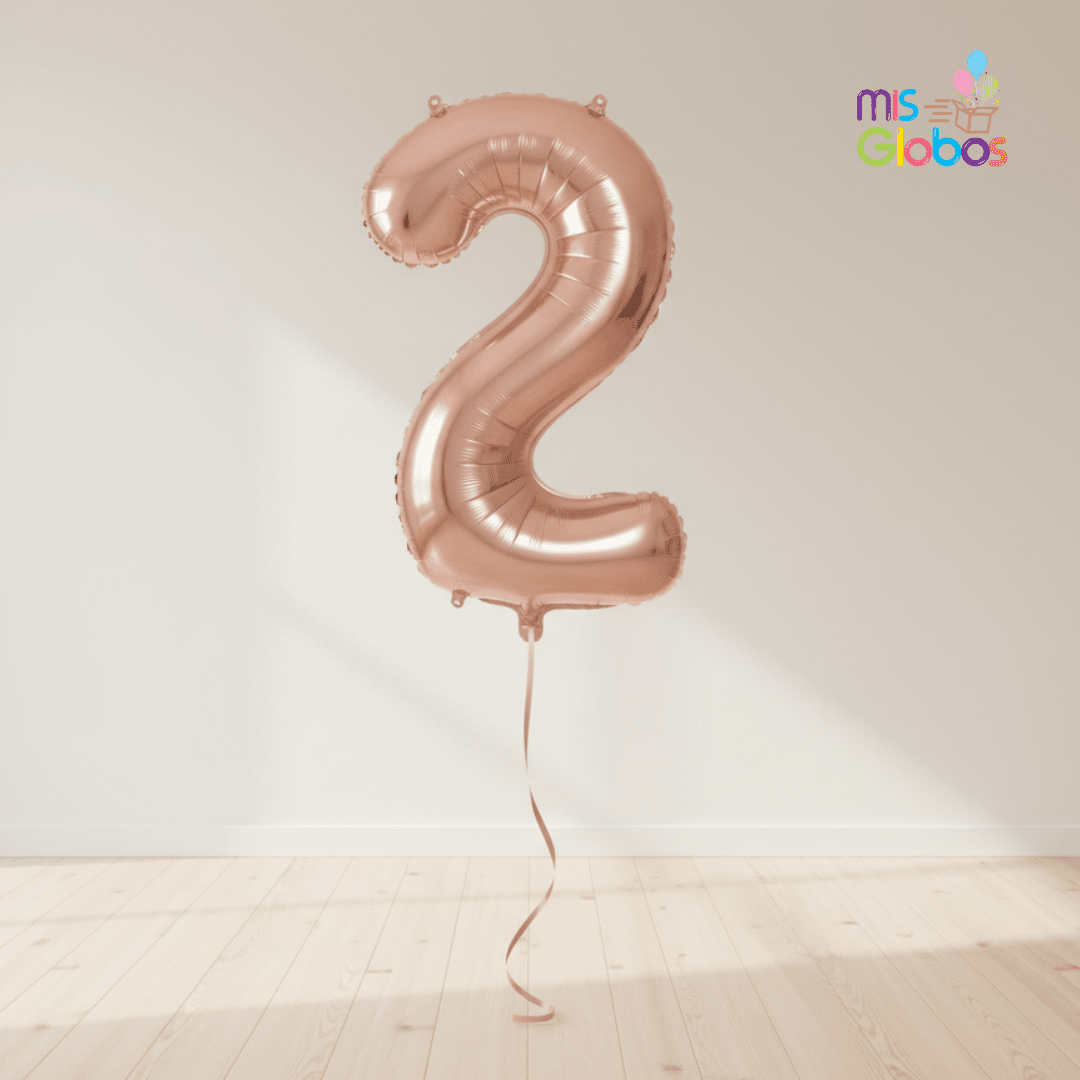 Globo Número Rosegold 86 Cm