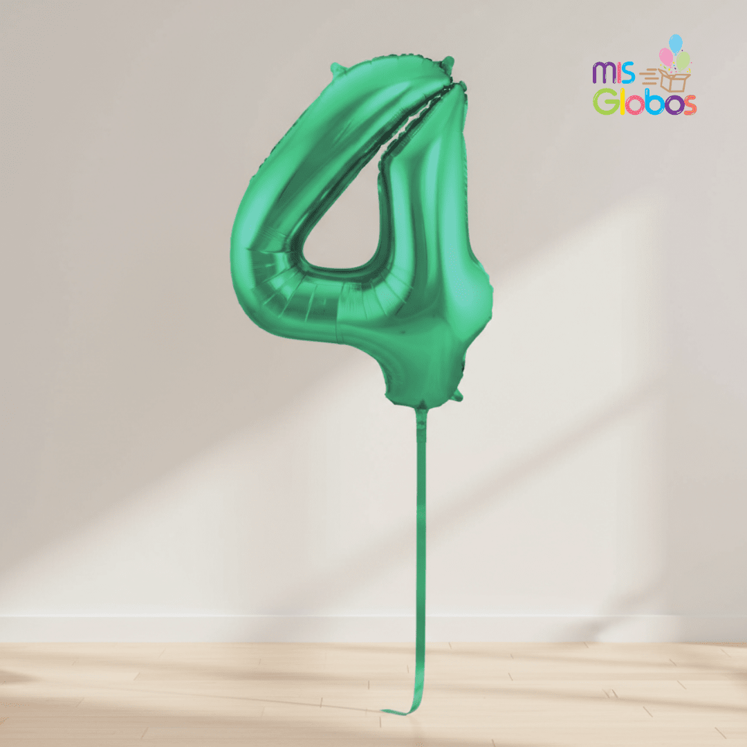 Globo Número Verde Mate 86 Cm - Mis Globos