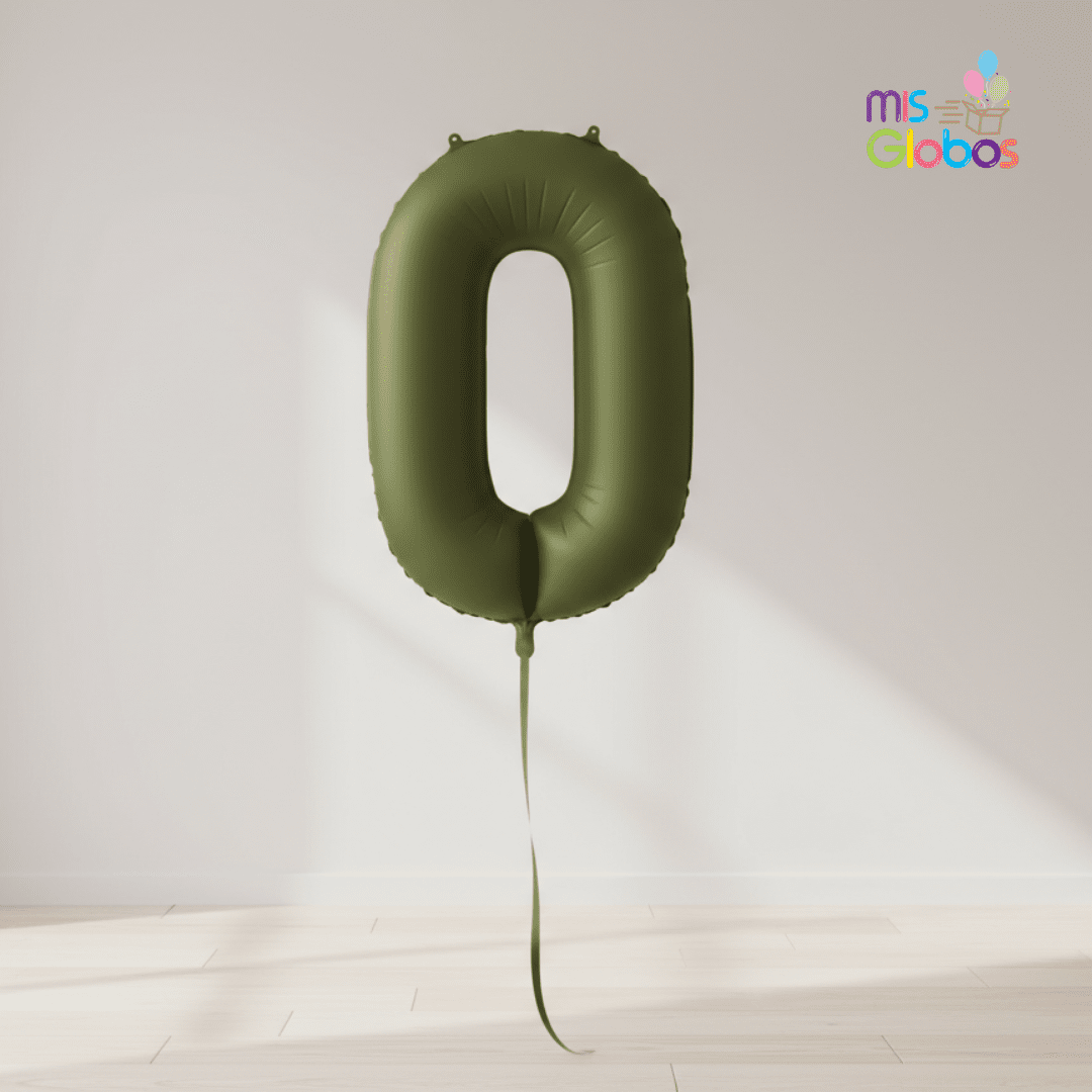 Globo Número Verde Oliva Mate 86 Cm