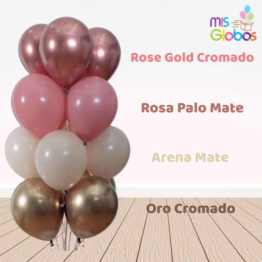 Globo Oro Cromado hinchado con Helio por unidades.