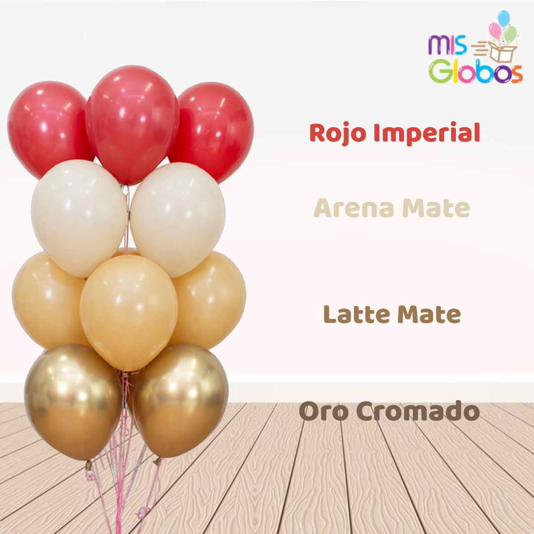 Globo Latte mate hinchado con Helio por unidades.