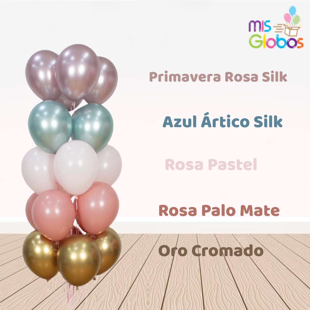 Globo Oro Cromado hinchado con Helio por unidades.
