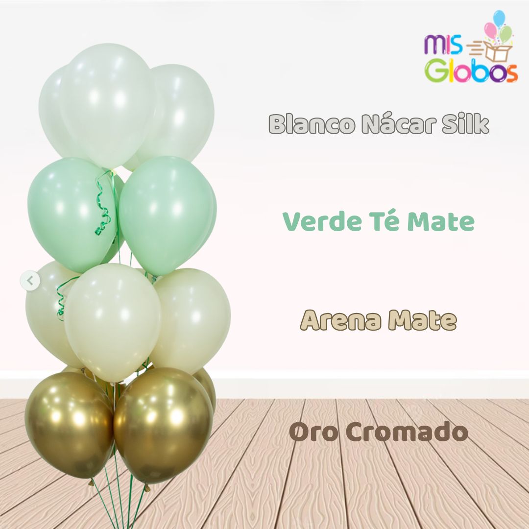 Globo Oro Cromado hinchado con Helio por unidades.