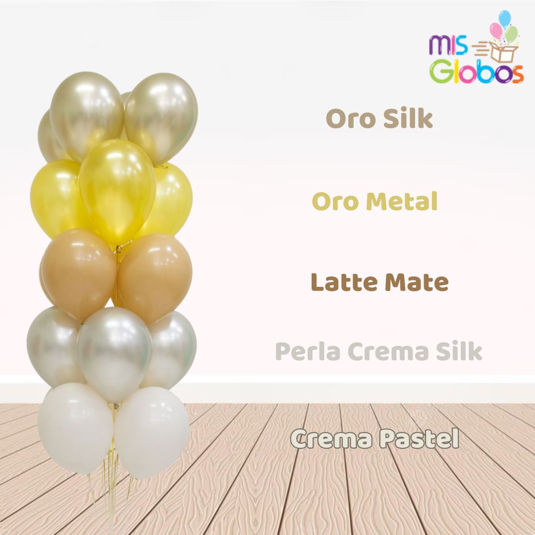 Globo Latte mate hinchado con Helio por unidades.