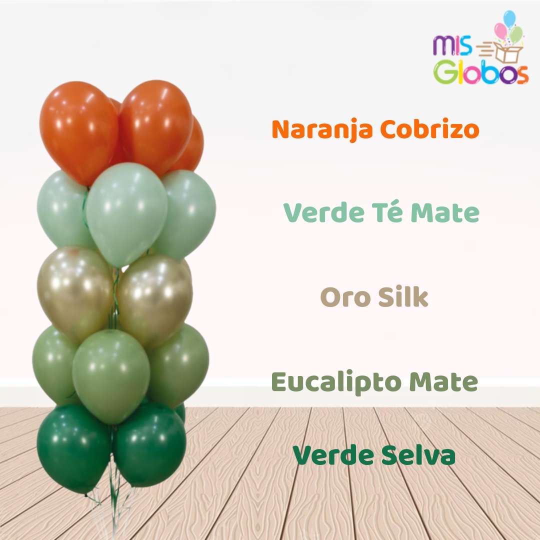 Globo Eucalipto mate hinchado con Helio por unidades.