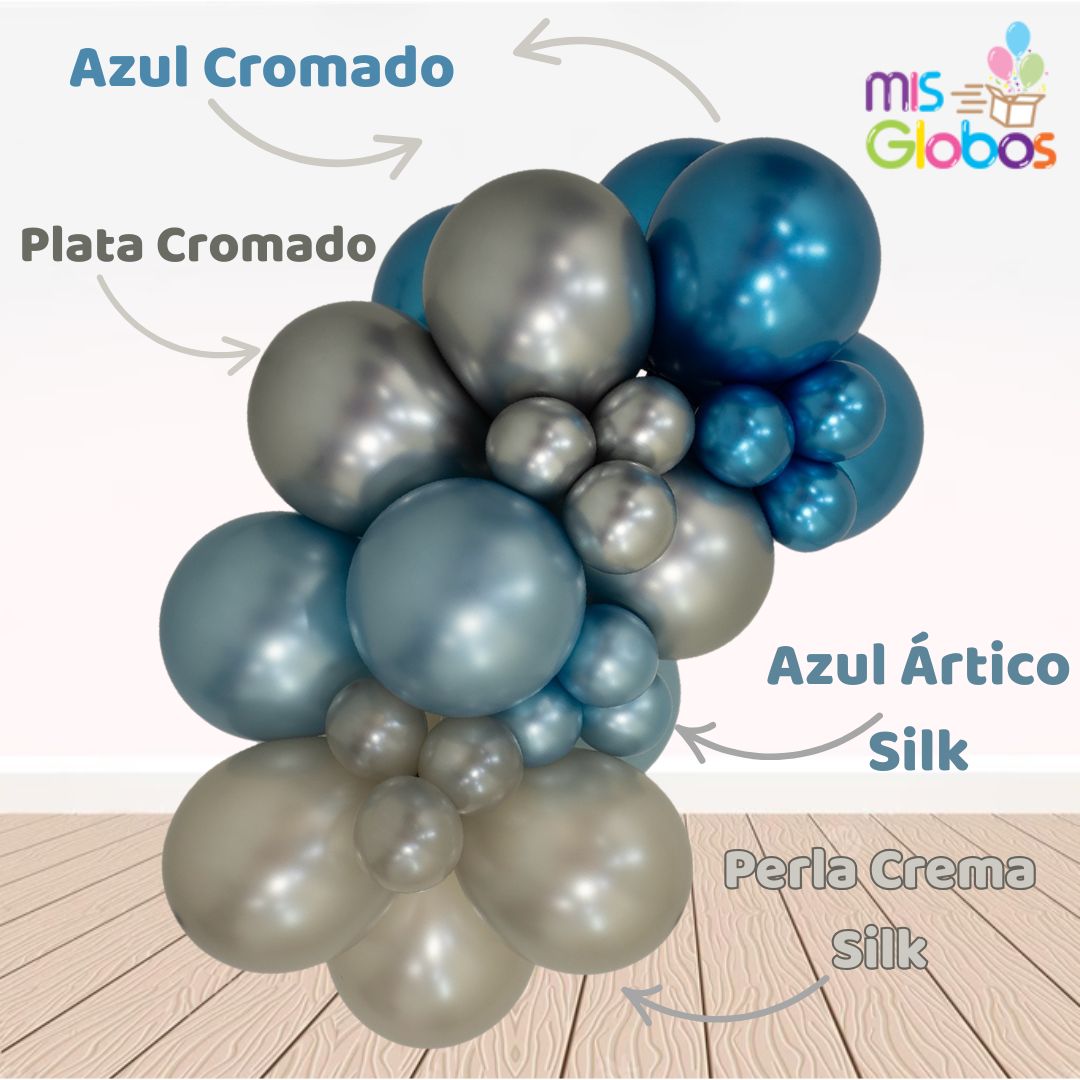 Globo Perla Crema Silk hinchado con Helio por unidades.