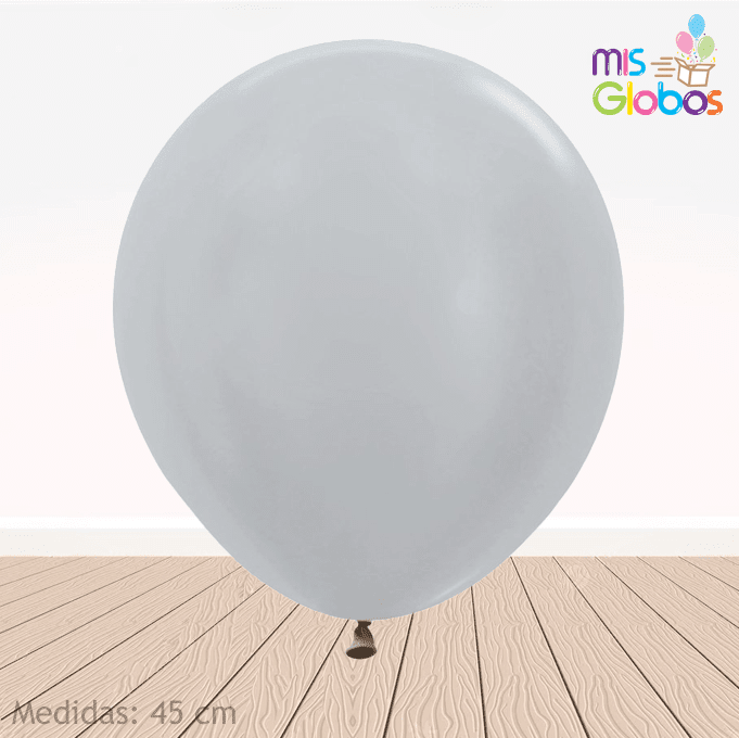 Globo Plata Metal hinchado con Helio por unidades.