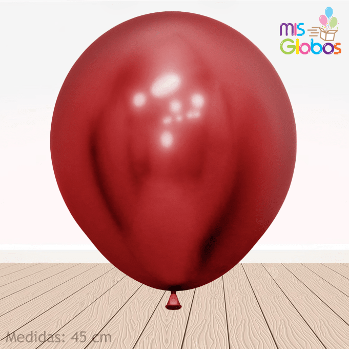 Globo Rojo Cromado hinchado con Helio por unidades. - Mis Globos