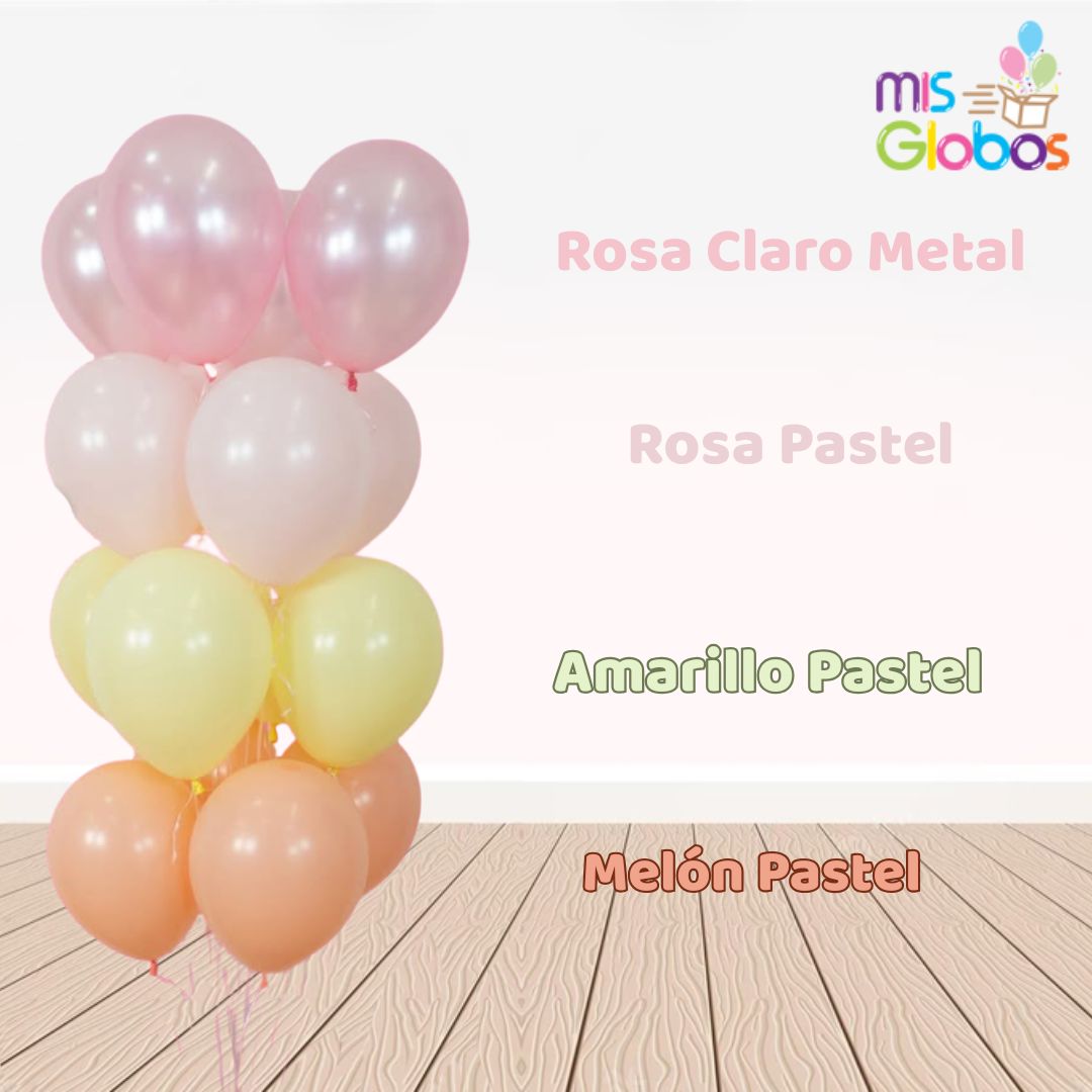 Globo Melón Pastel hinchado con Helio por unidades.