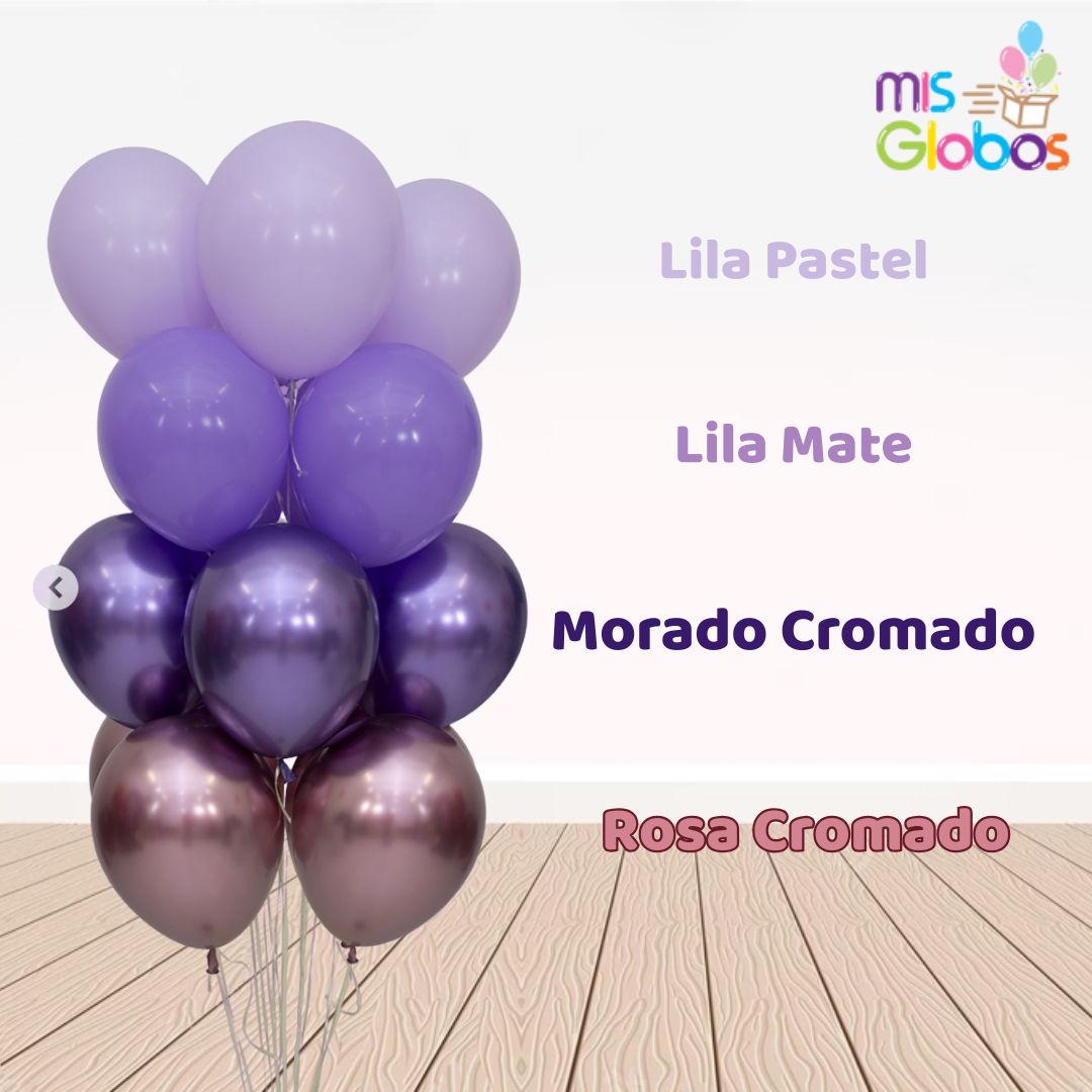 Globo Lila Pastel hinchado con Helio por unidades.