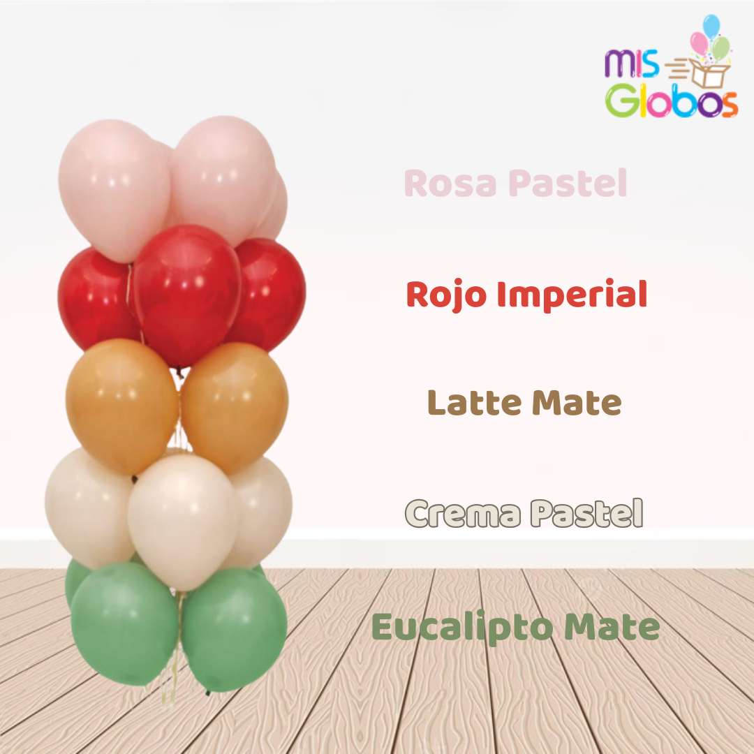 Globo Eucalipto mate hinchado con Helio por unidades.