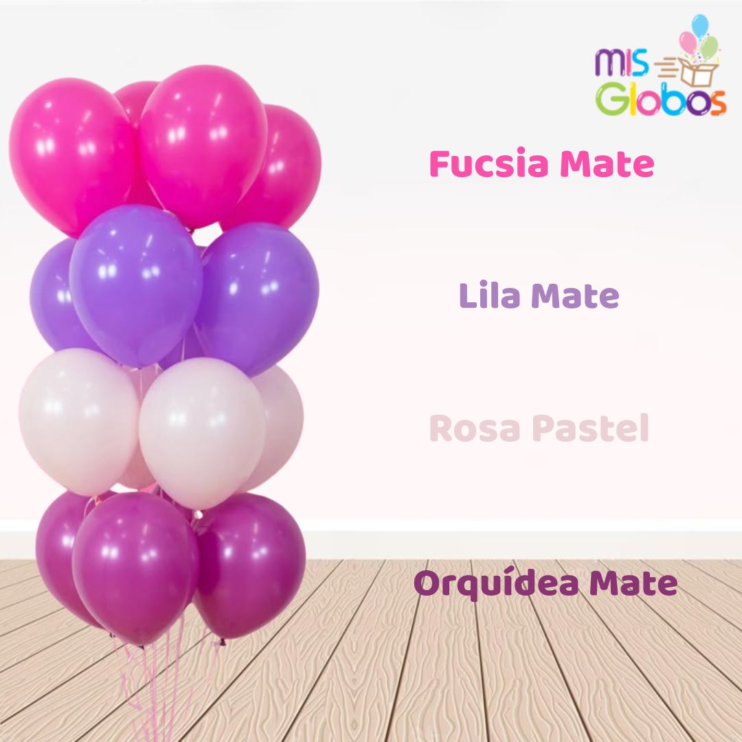 Globo Lila mate hinchado con Helio por unidades.