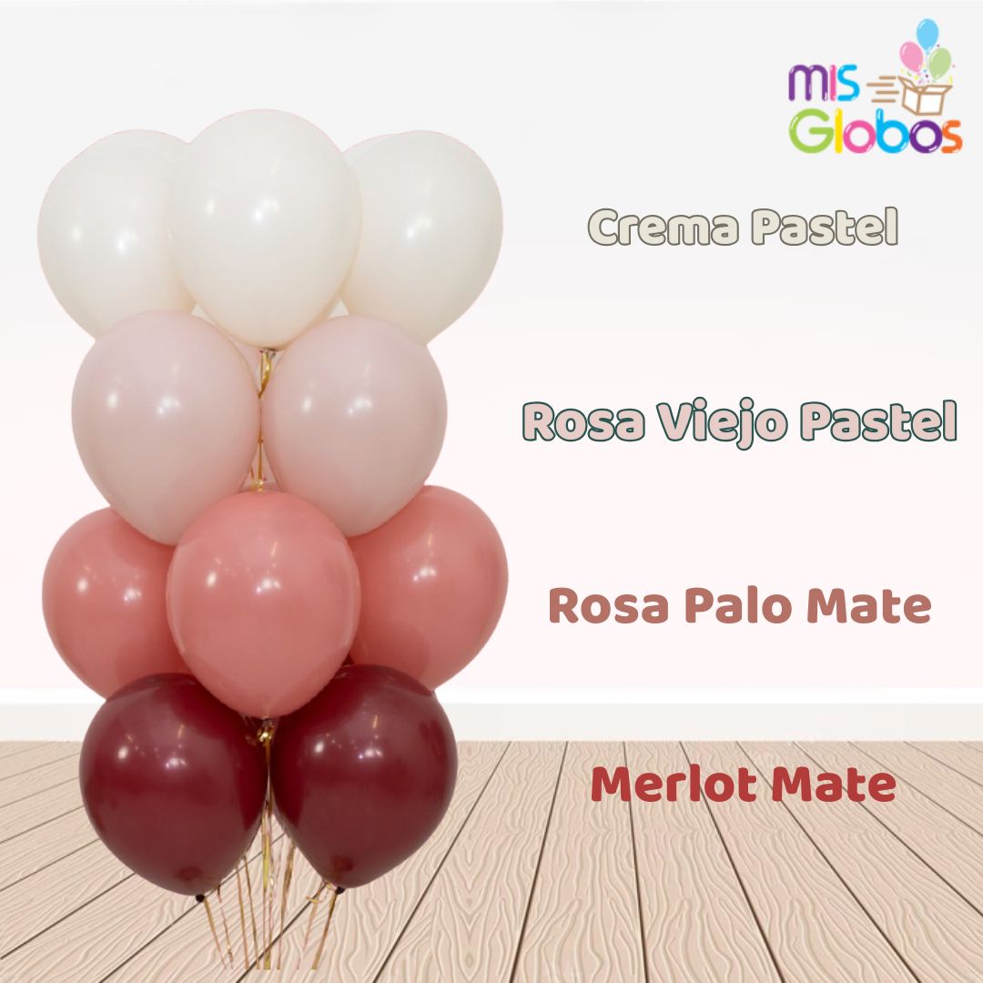 Globo Crema Pastel hinchado con Helio por unidades.