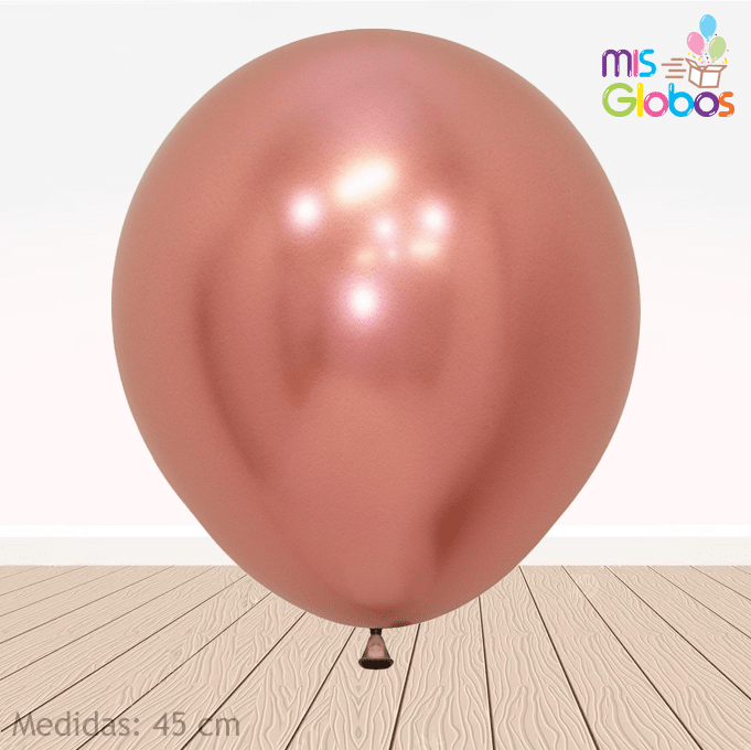Globo Rose Gold Cromado hinchado con Helio por unidades. - Mis Globos