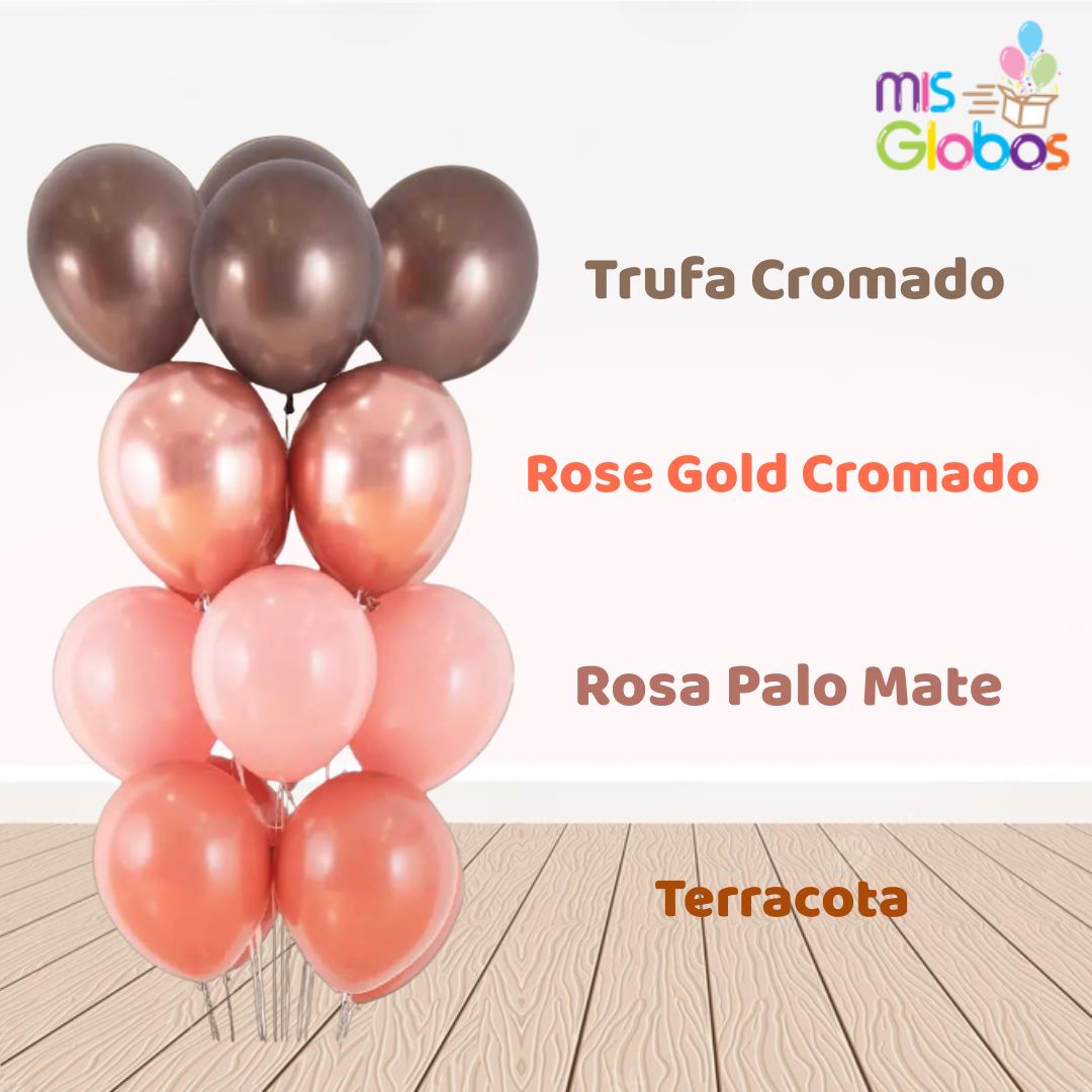 Globo Trufa Cromado hinchado con Helio por unidades.