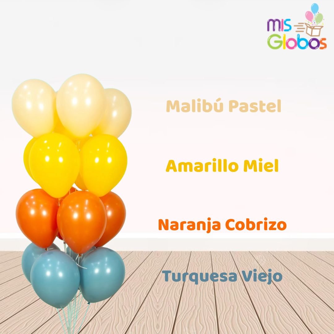 Globo Turquesa Viejo Pastel hinchado con Helio por unidades.