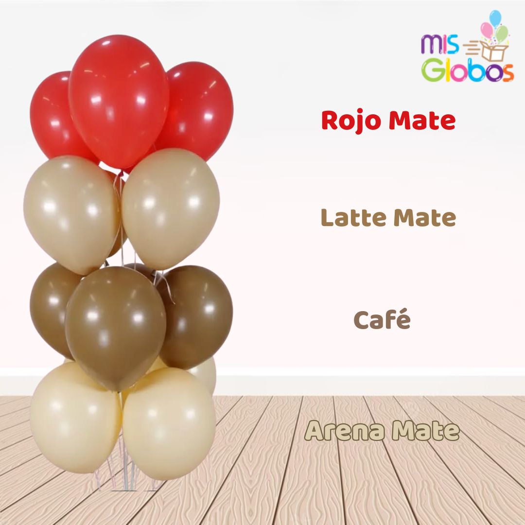 Globo Latte mate hinchado con Helio por unidades.